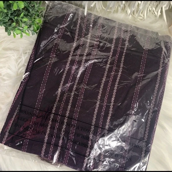 BOHO shirt woven knit TOP variegated stripe jacquard top S TRENDING deep Purple - Picture 10 of 16